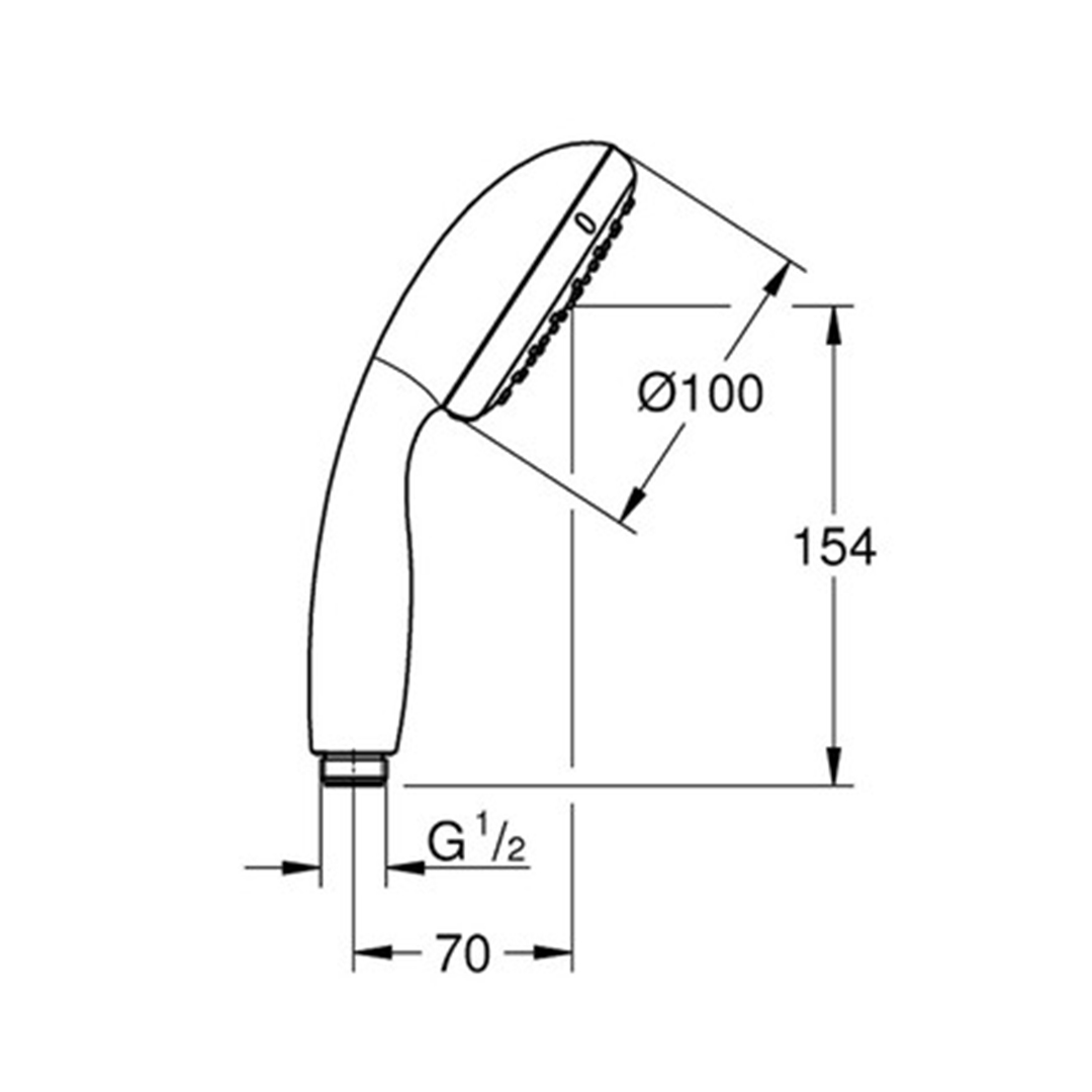 GROHE Tempesta 100 27923001 1-spray hand shower, chrome – Grohe 11.16.1611.0726 – снимка 1